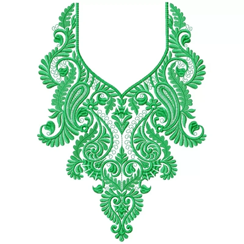 New Front Neckline Machine Embroidery