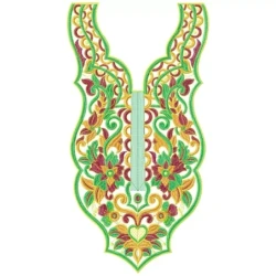 Old Beautiful Floral Indian Neckline Design