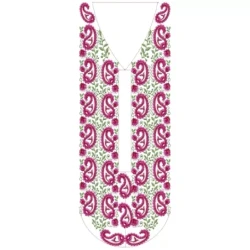 Old Paisley Embroidery Neckline Design