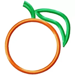 Orange Outline Machine Embroidery Design