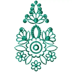 Outline Floral Butta Embroidery Design