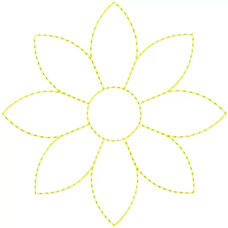 Outline Flower Embroidery Pattern Design