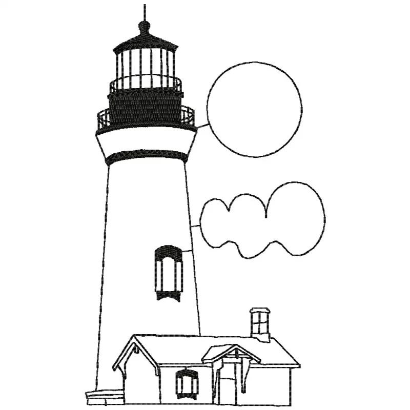 Outline Light House 5x7 Design