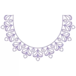 Outline Line Art Neckline Embroidery Design