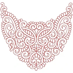 Outline Lineart Neckline Embroidery Design