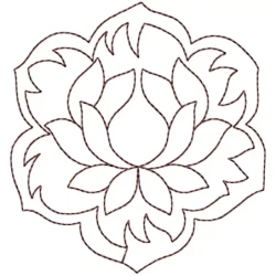 Outline Lotus Embroidery Design