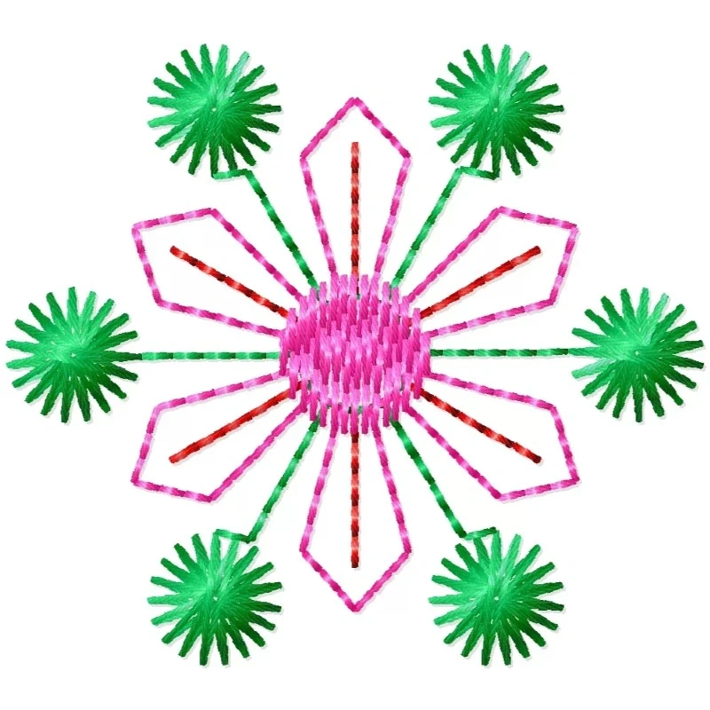 Outline Motif 2x2 Embroidery Design