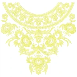 Outline Neckline Lineart Embroidery Design