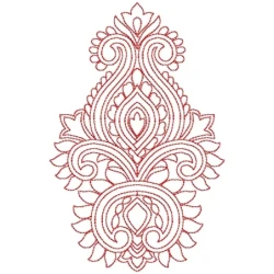 Outline Redwork Butta Design