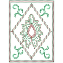 Outline Square Block Embroidery Pattern Desgin
