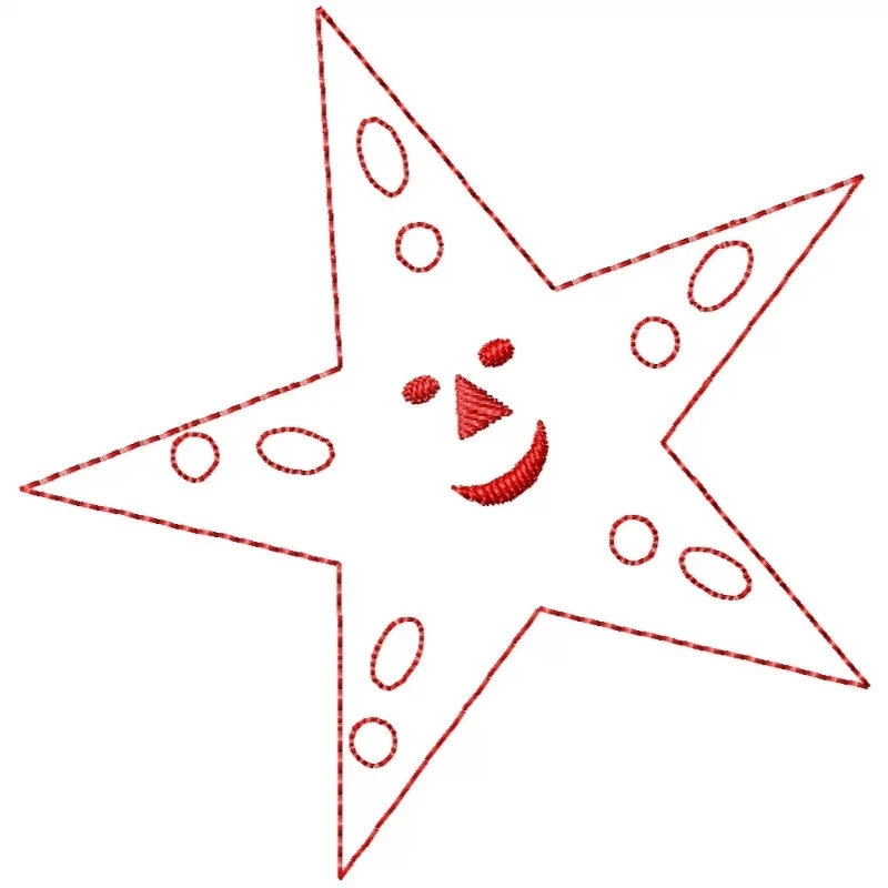 Outline Star Fish Embroidery Design