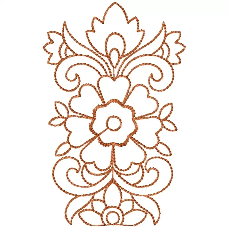 Outline Work Floral Pattern Design