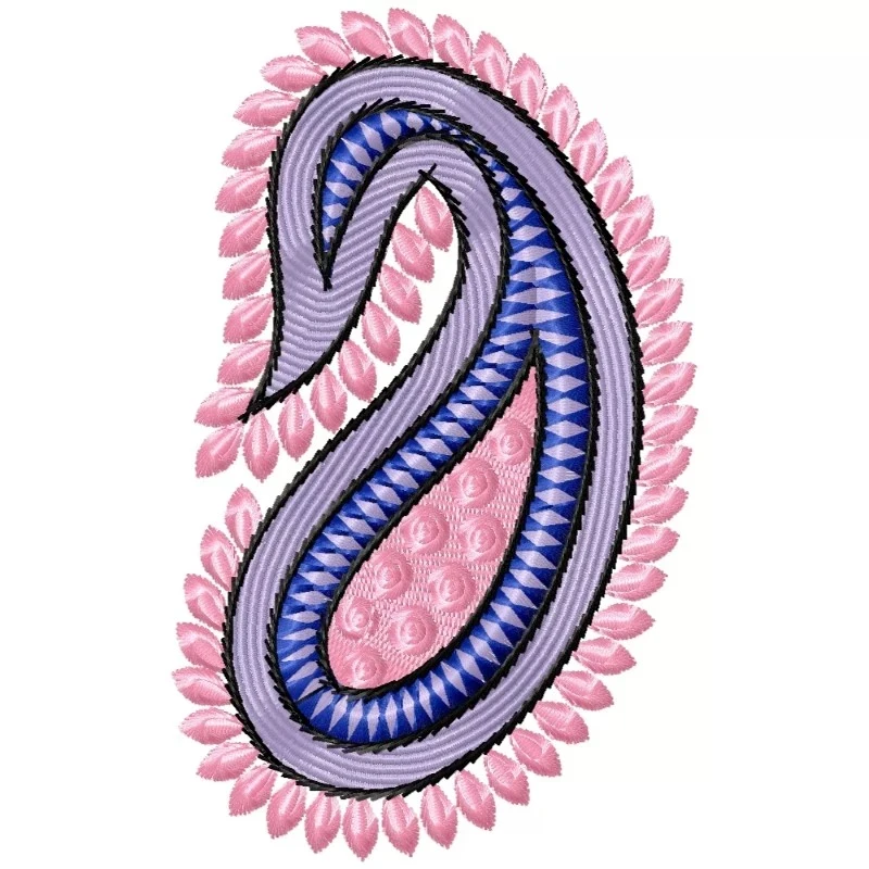 Paisley Embroidery Design 5x7 Pattern