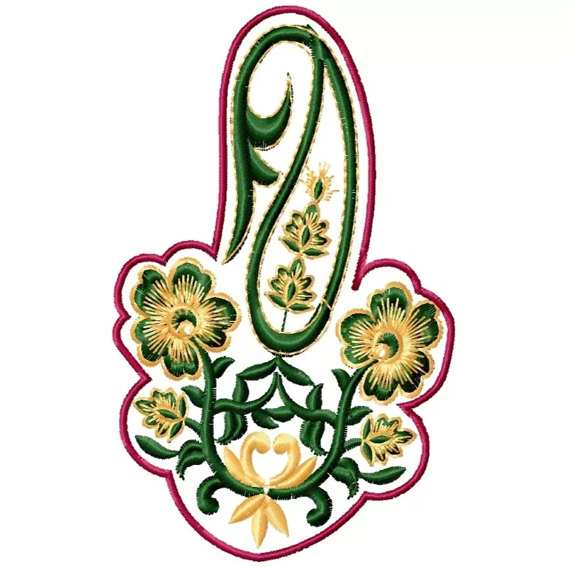Paisley Floral Patch Embroidery Design 5x7