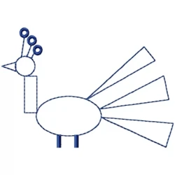 Peacock In Maths Shapes Embroidery For Kids