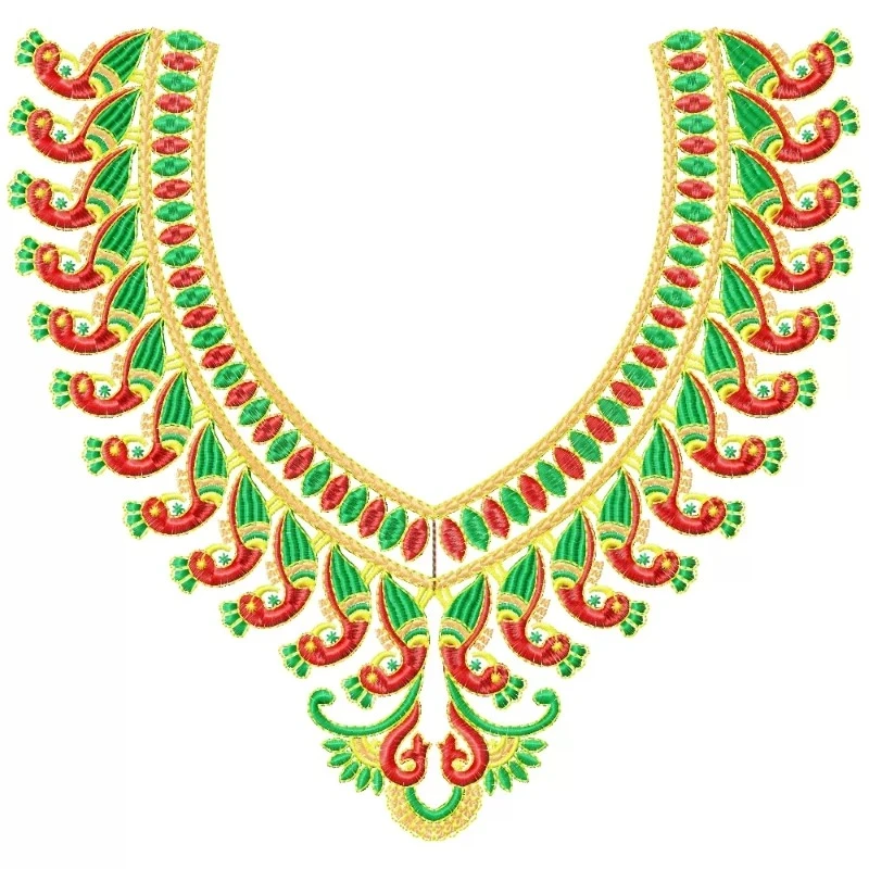 Peacocks Indian Neckline Embroidery Design