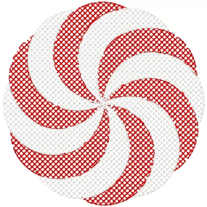 Peppermint Christmas Candy Cross Stitches Embroidery