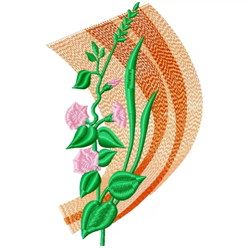 Poster Pattern Floral Machine Embroidery