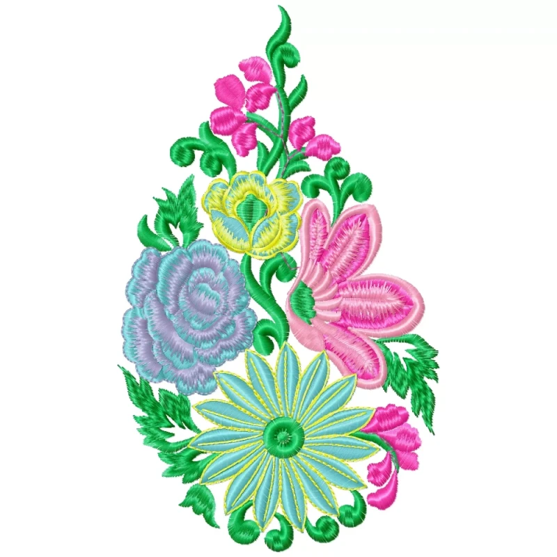 6X10 Beautiful & Delight Floral Machine Embroidery