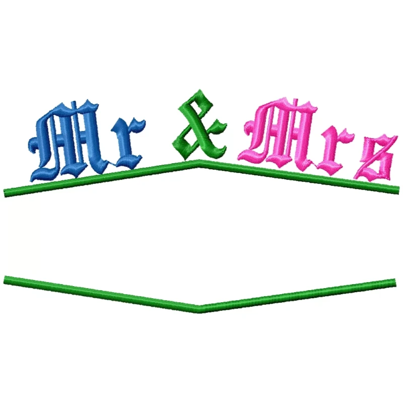 Mr & Mrs Frame Embroidery Design