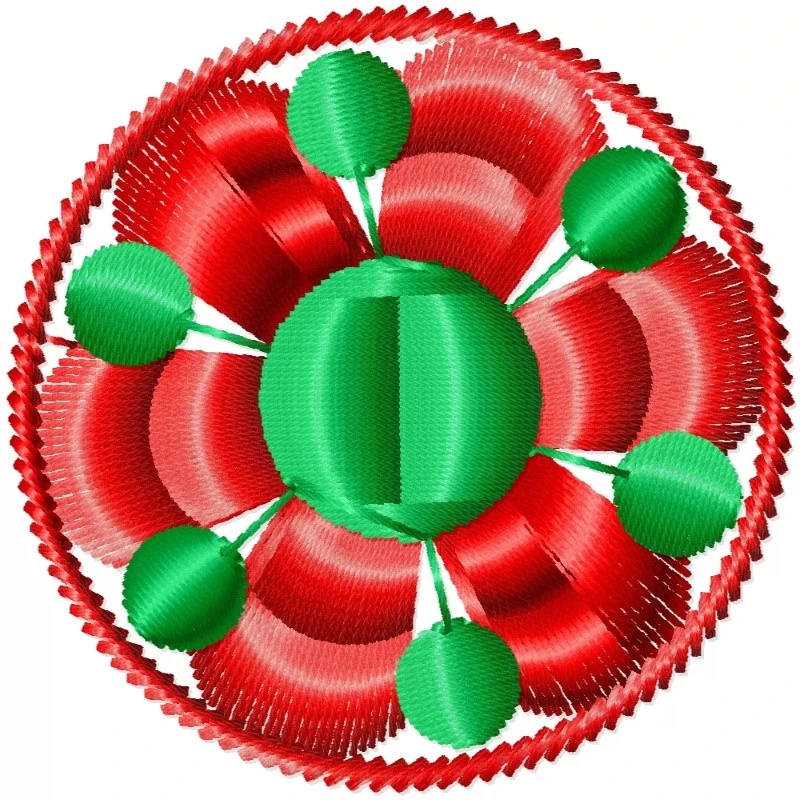 Small 2x2 Circle Flora Embroidery Pattern