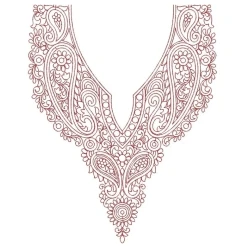 Neckline Outline Embroidery Design 8x10