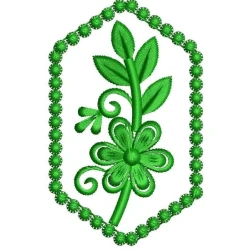 Floral with Motif Border Frame Embroidery Design