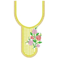 Large Hoop Indian Floral Neckline Design