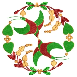 Love Birds Floral Valentine Embroidery Design