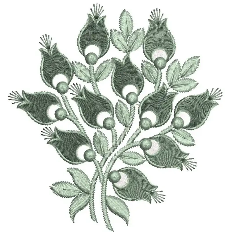 Indian Floral Machine Embroidery Design