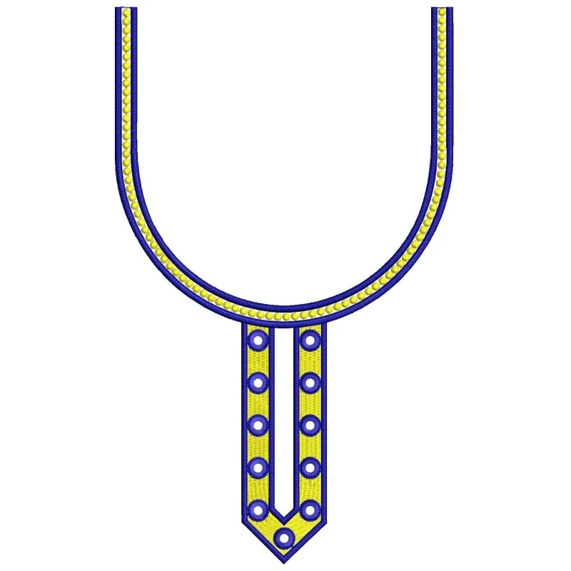 Simple Eyelet Neckline Embroidery Design