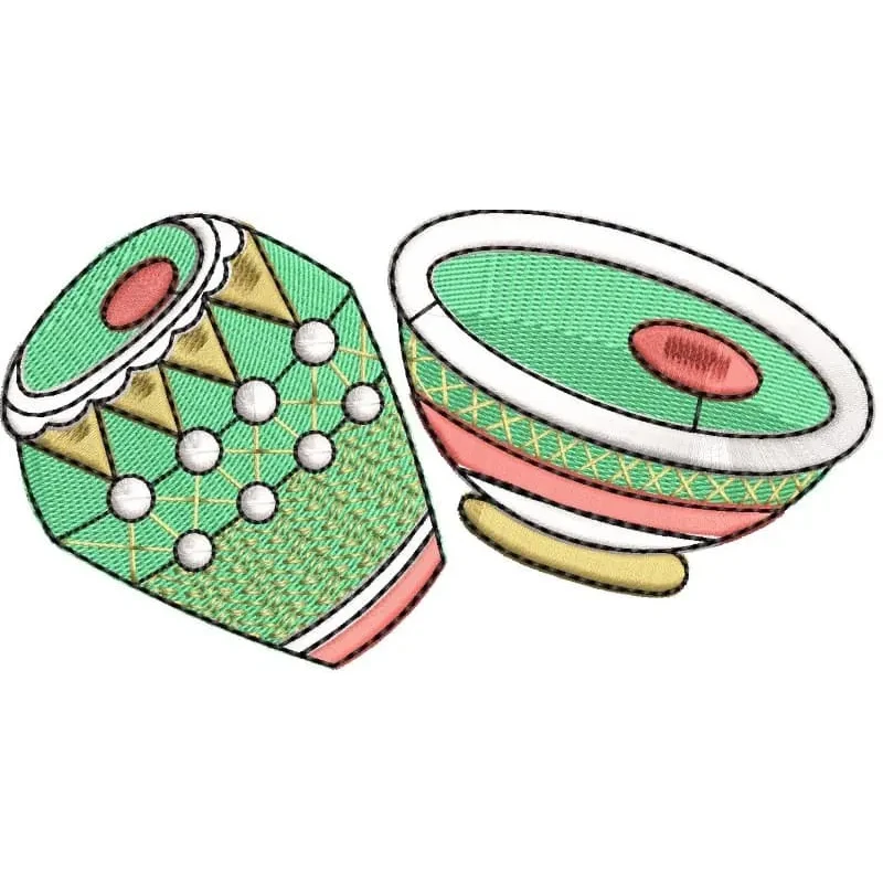 Musical Instruments Tabala Embroidery Design