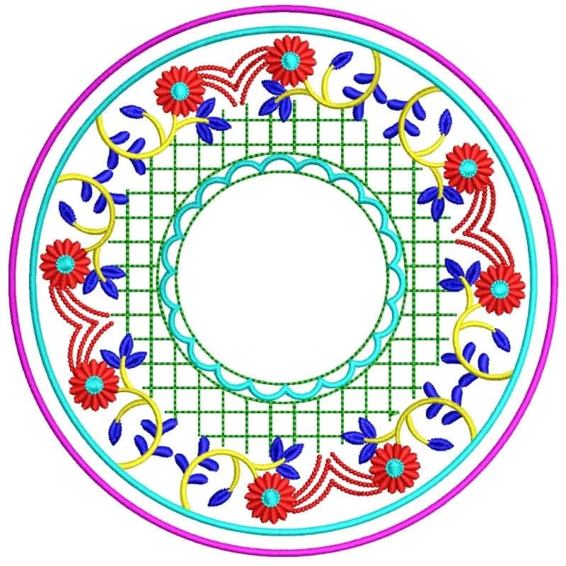 Free Circle Floral Frame Design