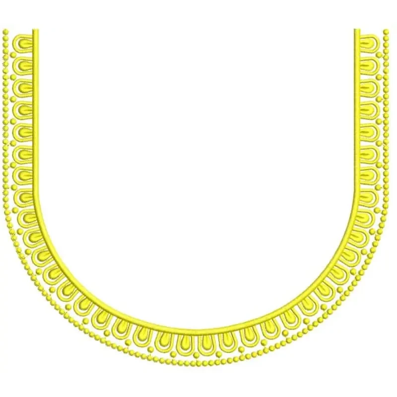Indian U Shaped Neckline Embroidery Design