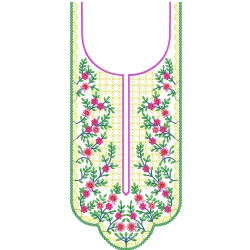 Flat Indian Neckline Floral...