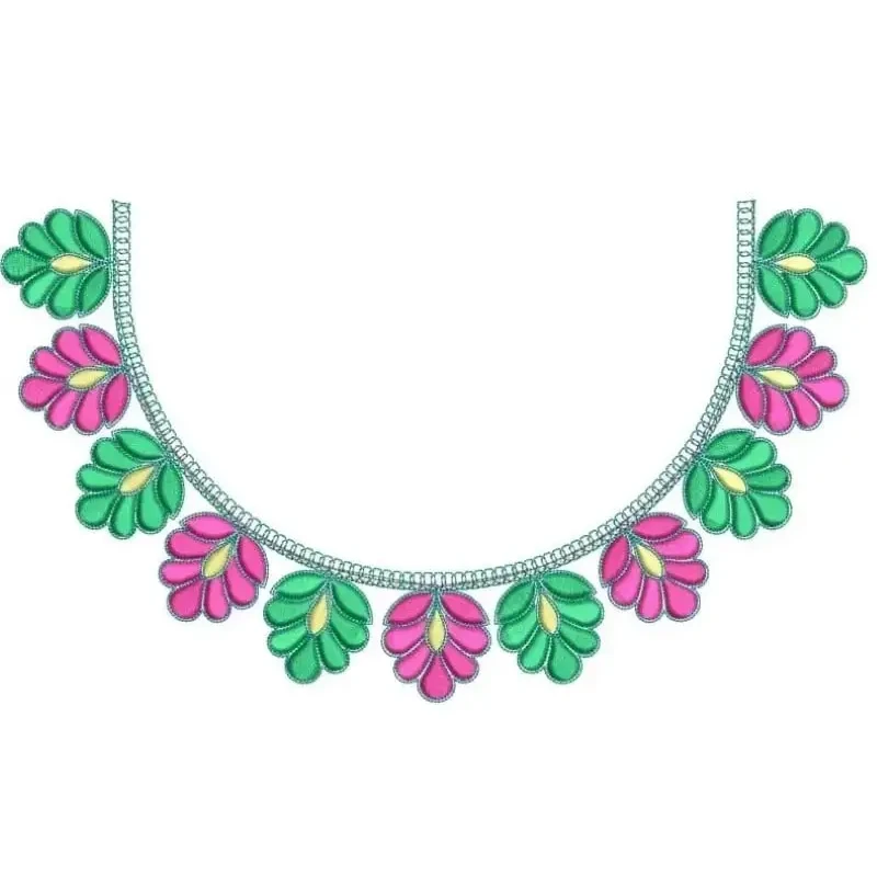 Floral Small Neckline Embroidery Design
