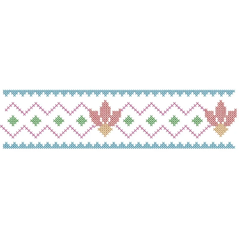 Cross Stitches Border Embroidery Design