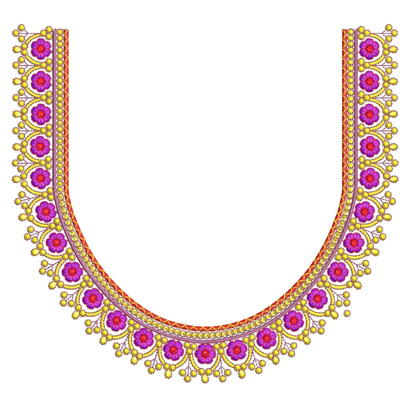 Indian Vintage Small Neckline Embroidery Design