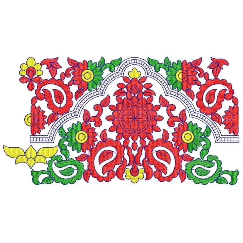 Large Colorful Jumbo Embroidery Border Design