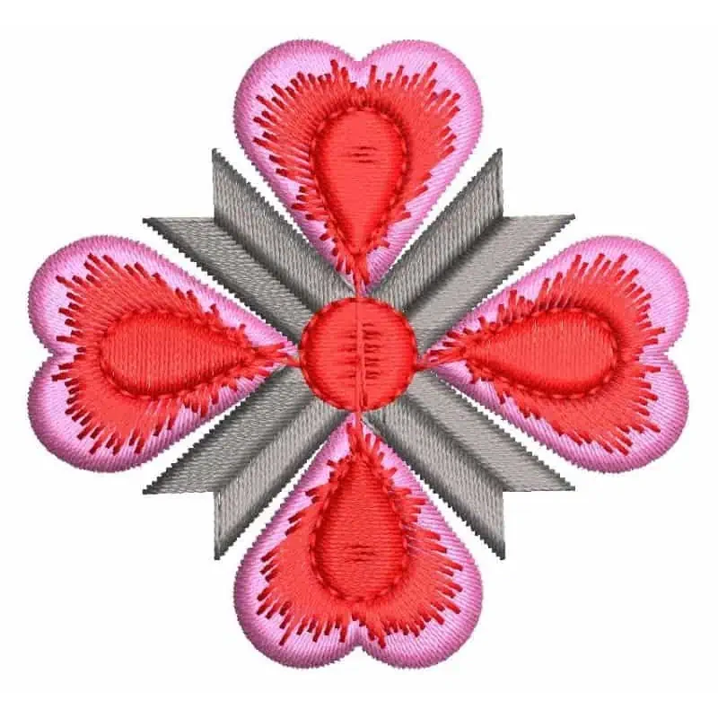 Heart Shaped Floral Embroidery Design