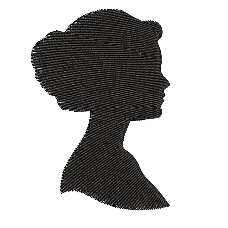 Beautiful Lady Silhouette Embroidery