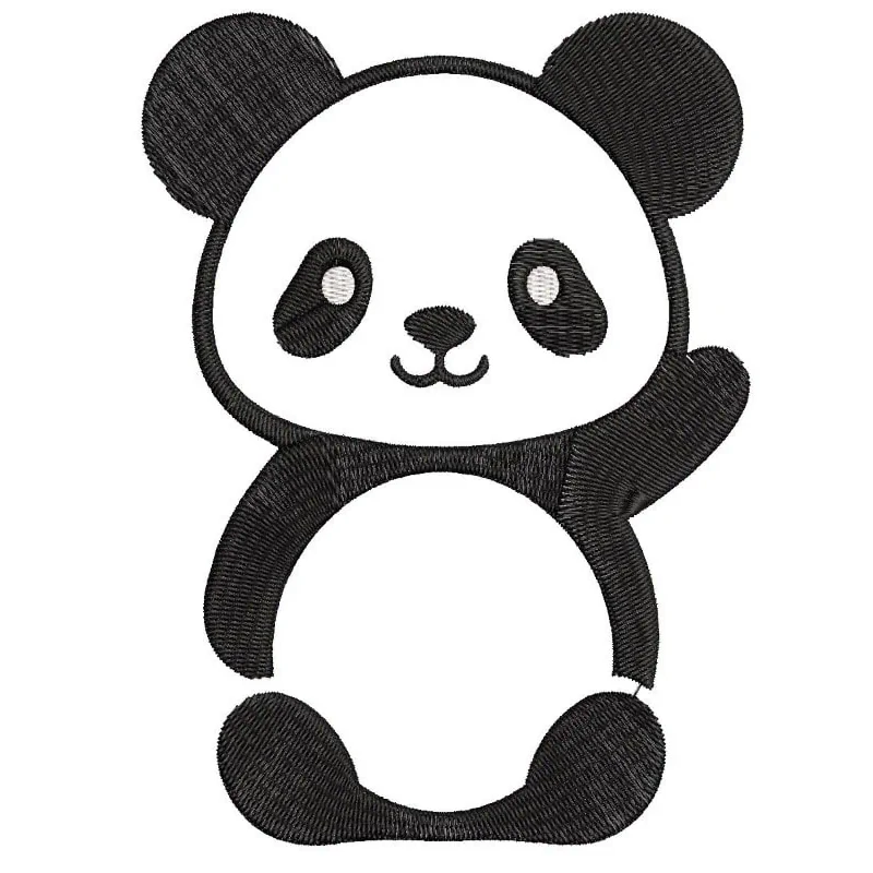 Cute Panda Embroidery Design