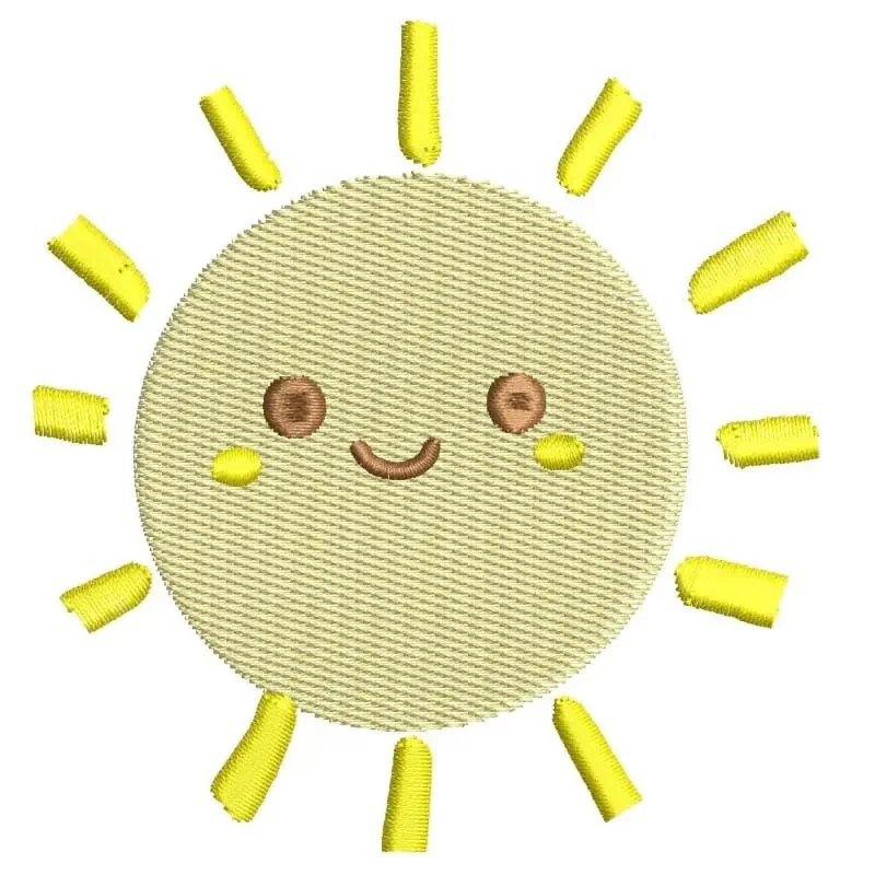 Kids Simple Sun Machine Embroidery Design