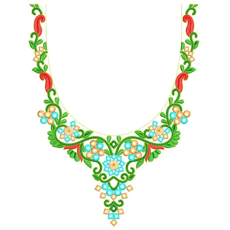 Beautiful Neckline Machine Embroidery Freebie