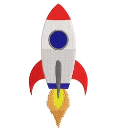 Rocket Embroidery Design
