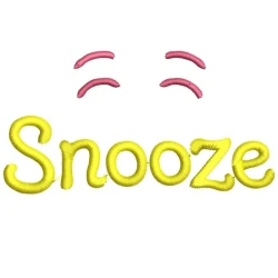 Snooze Embroidery Design