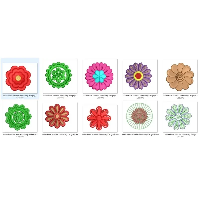 10 Floral Machine Embroidery Designs