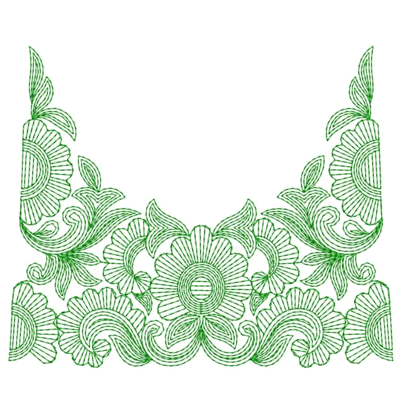 Floral Lineart Embroidery Design Freebie