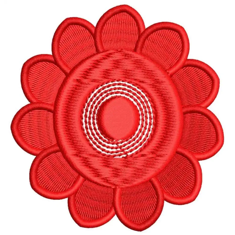 Red Floral Machine Embroidery Design Freebie