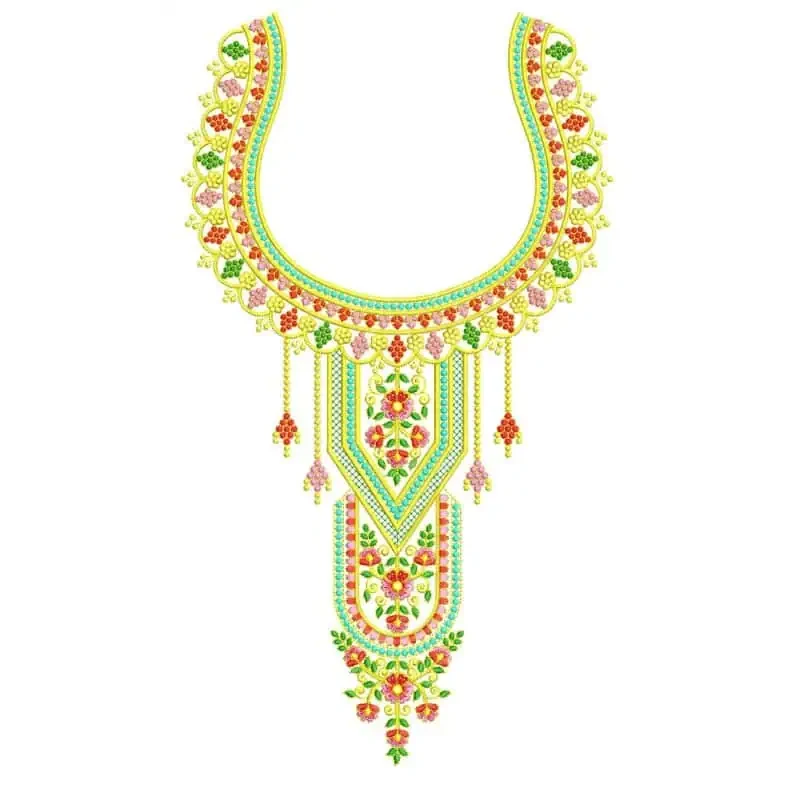 Indian Free Neckline Embroidery Design